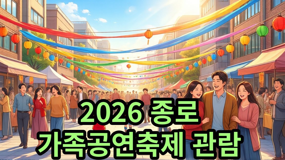 2026 종로 가족공연축제 관람료 전석 20,000원 일정 안내