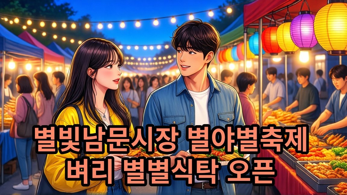 제3회 별빛남문시장 1009 별야별축제 : 벼리가 여는 별별식탁 일정